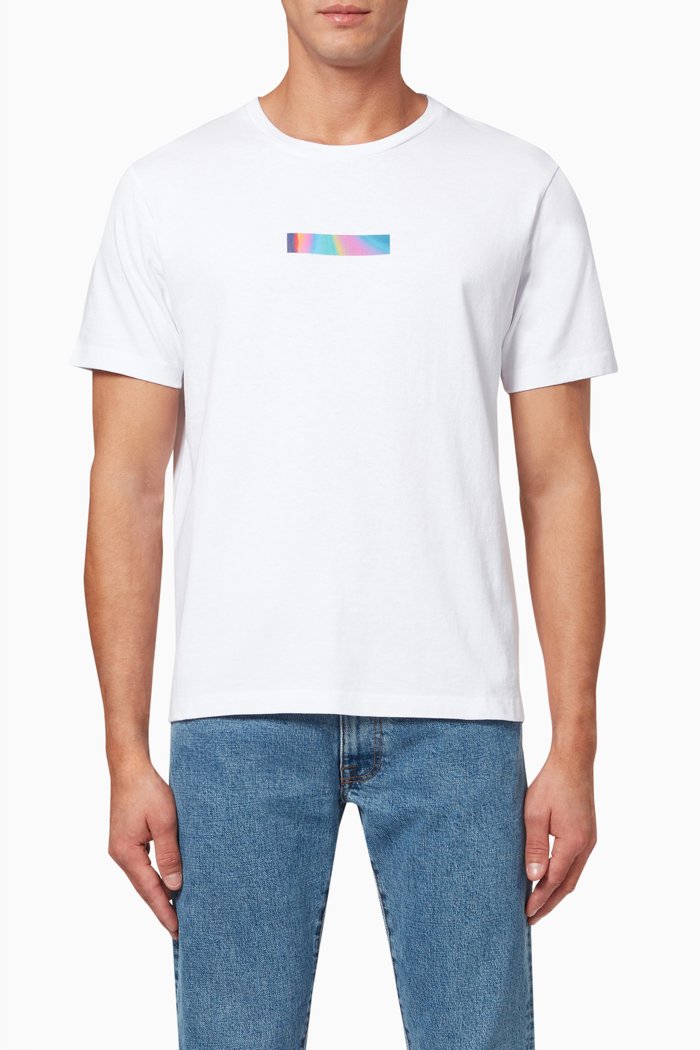 

Rainbow Box Print T-shirt in Cotton, White