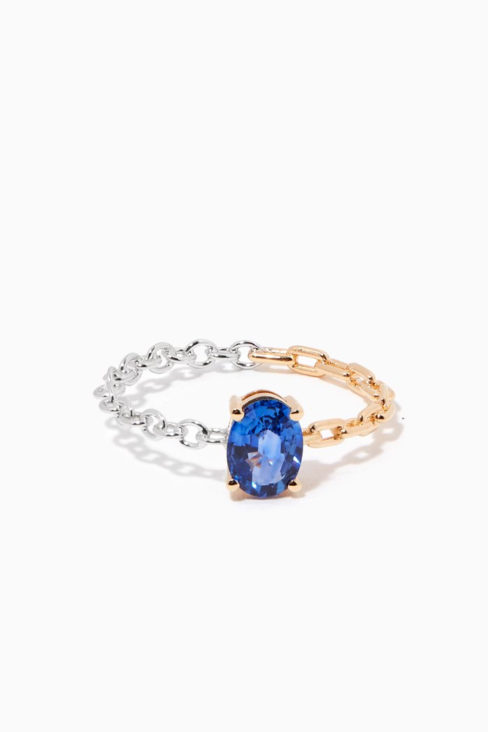 

Solitaire Ring with Sapphire in 18kt Yellow & White Gold