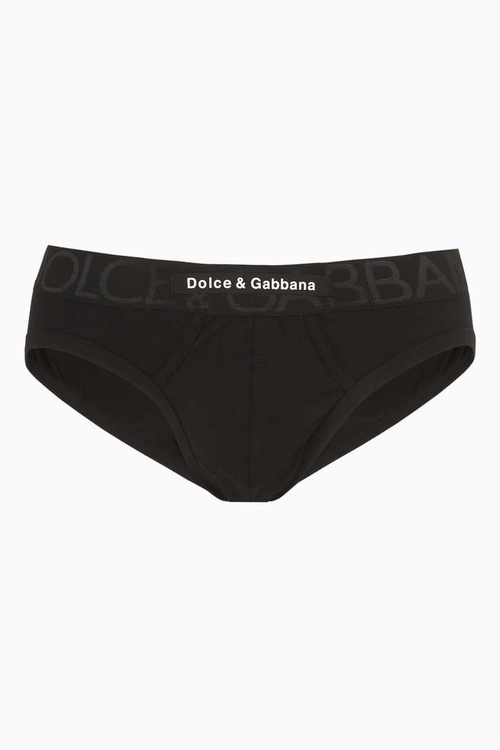 

D&G Patch Briefs in Two-way Stretch Cotton, Black
