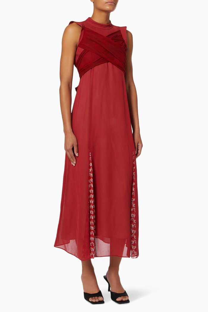 

Clay PANU Dress in Silk Chiffon, Red