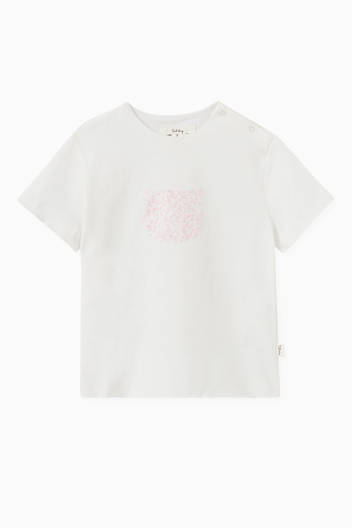

Floral Cat T-shirt in Organic Cotton, Multicolour