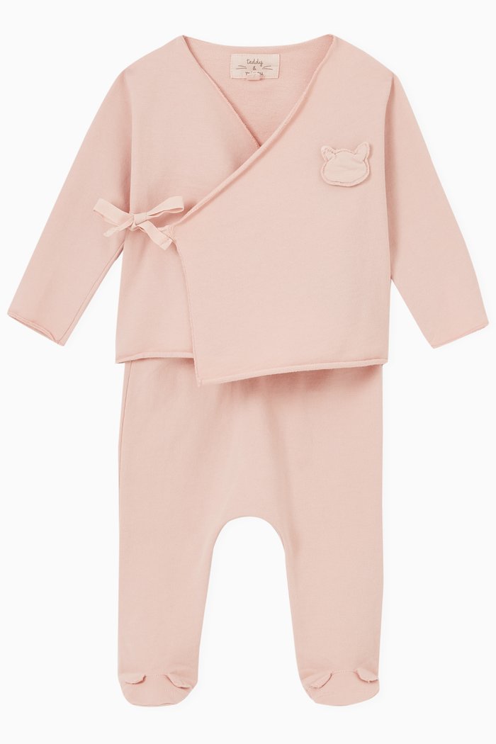 

Side Bow Pyjama Set in Cotton, Pink