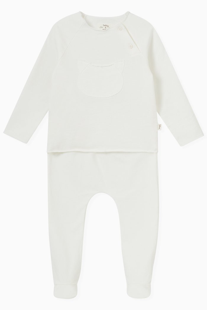 

Top & Pants Set in Cotton, Neutral