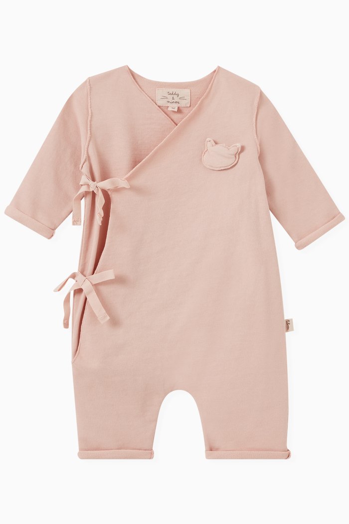 Side Bow Pyjama in Cotton, Pink