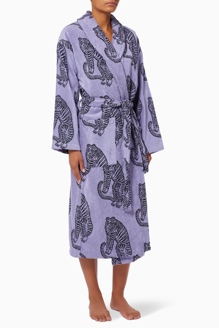 

Tiger Towel Robe, Purple