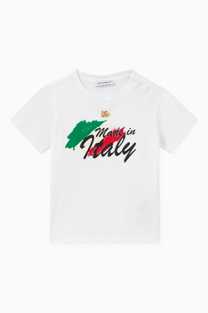 

Made In Italy Logo T-shirt in Cotton Jersey, White