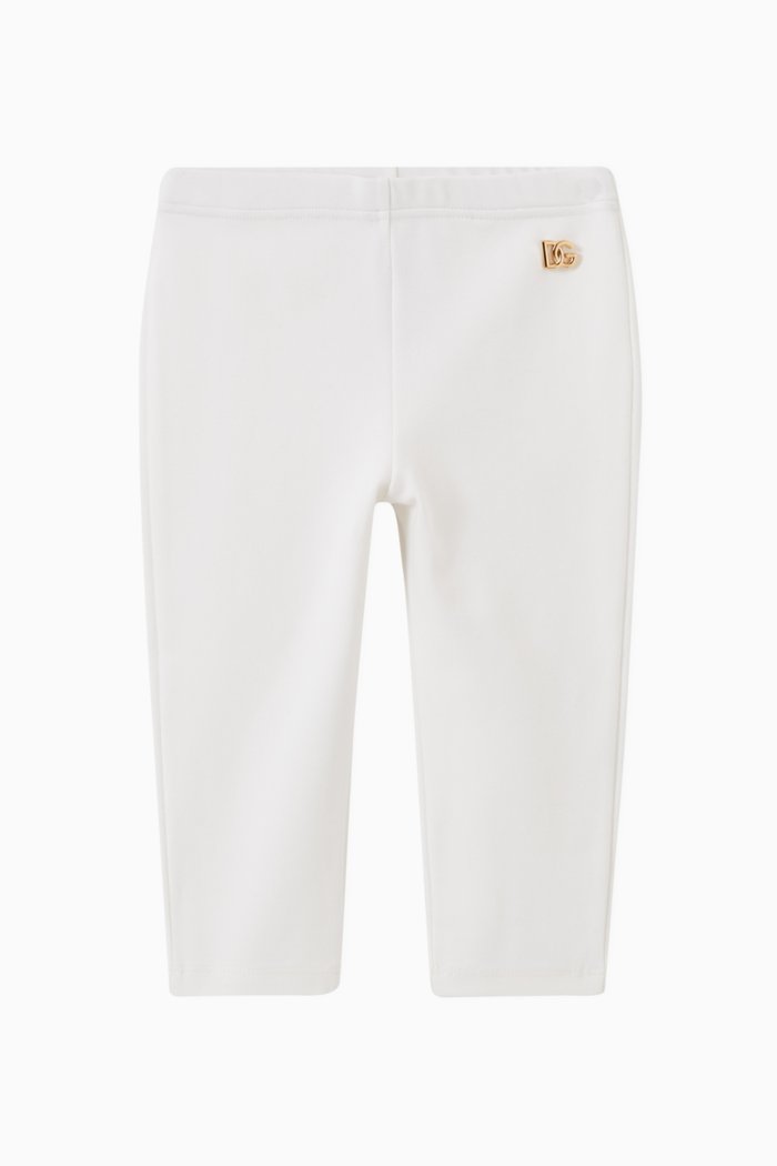 

Logo Detail Leggings in Jersey, White