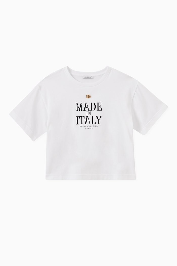 

Floral Logo T-shirt in Cotton, White