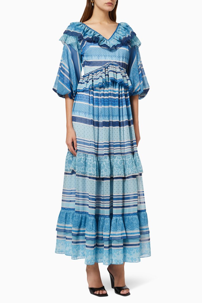 

Capri Maxi Dress in Chiffon, Blue