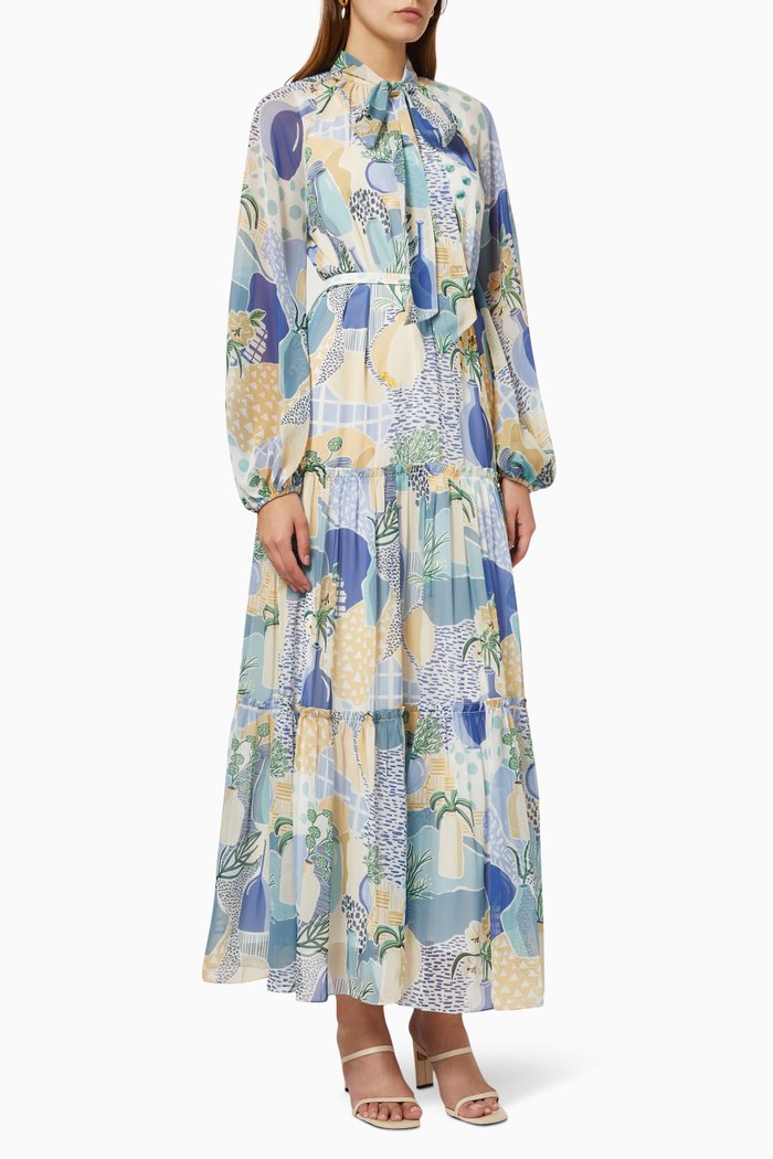 

Napoli Midi Dress in Chiffon, Multicolour