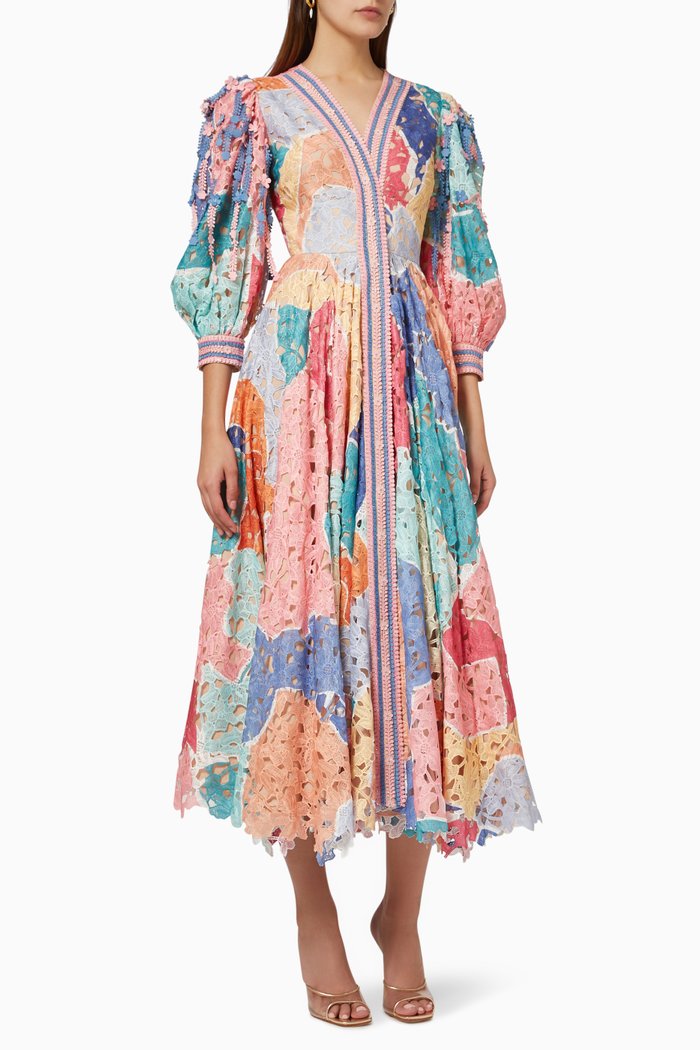 

Palette Mini Dress in Embellished Lace, Multicolour