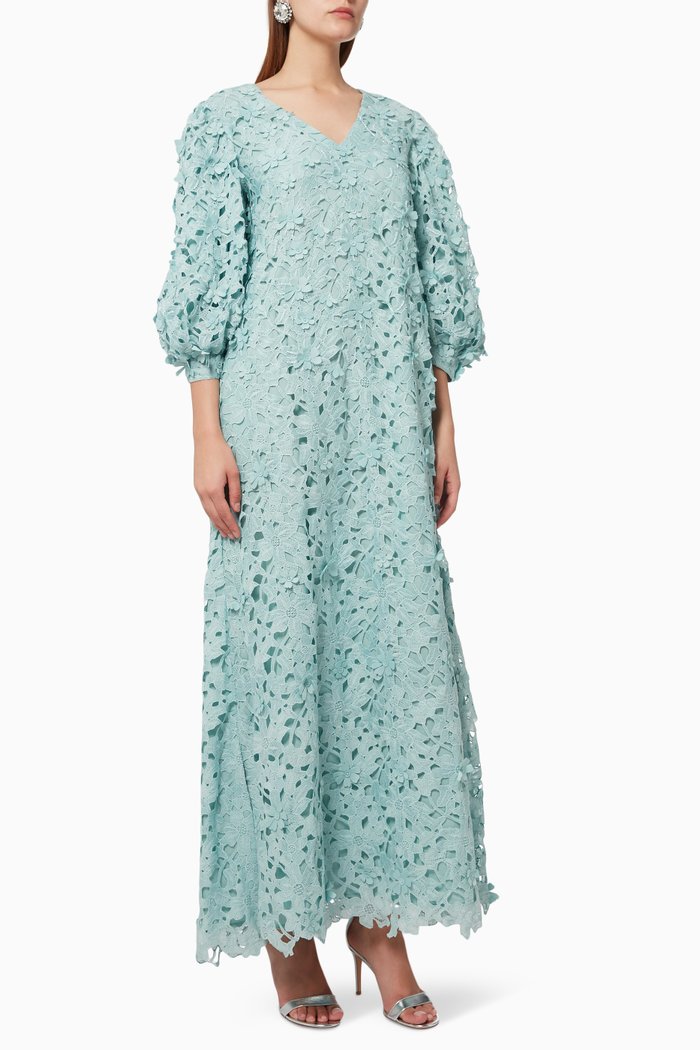 

Sasha Maxi Dress in Embellished Lace, Blue