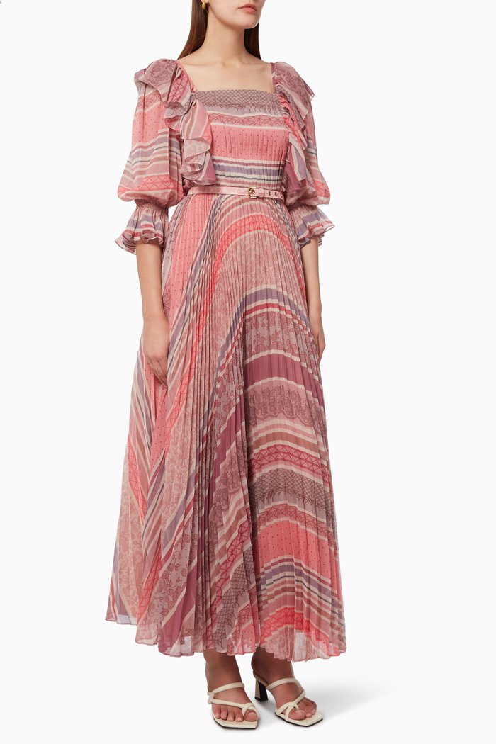 

Verdure Maxi Dress in Chiffon, Pink