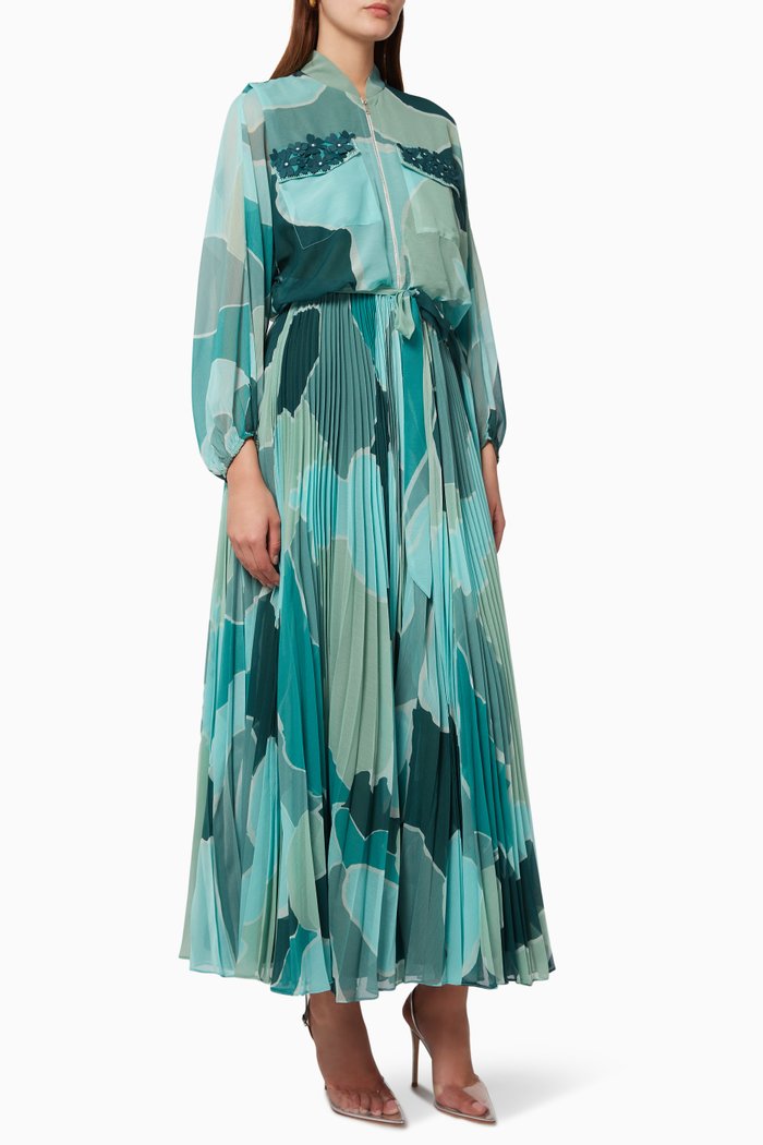 

Camy Flowy Maxi Dress in Chiffon, Green