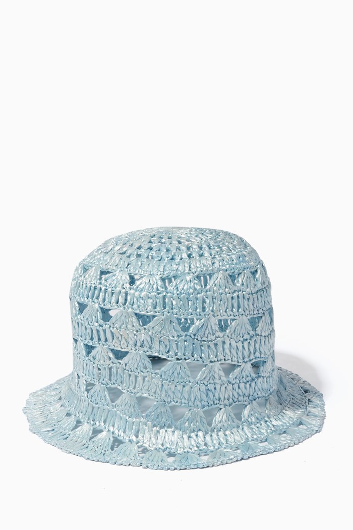 

Saveria Bucket Hat in Viscose, Blue