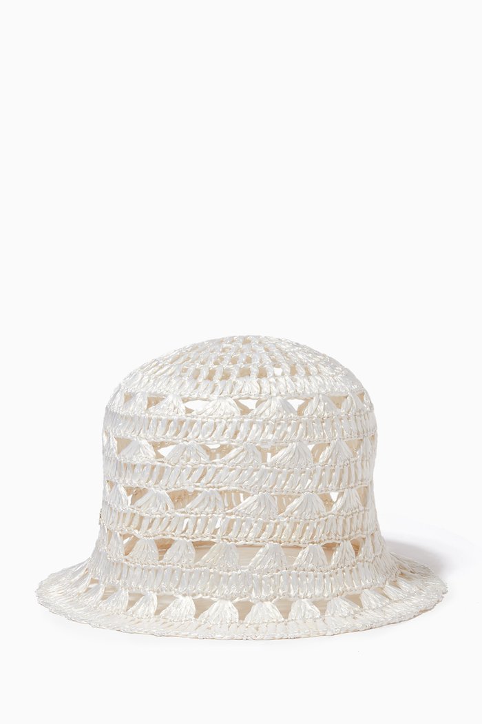 

Saveria Bucket Hat in Viscose, White
