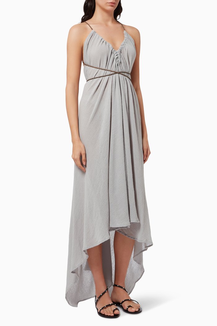 

Ayikal Maxi Dress in Cotton Gauze, Silver