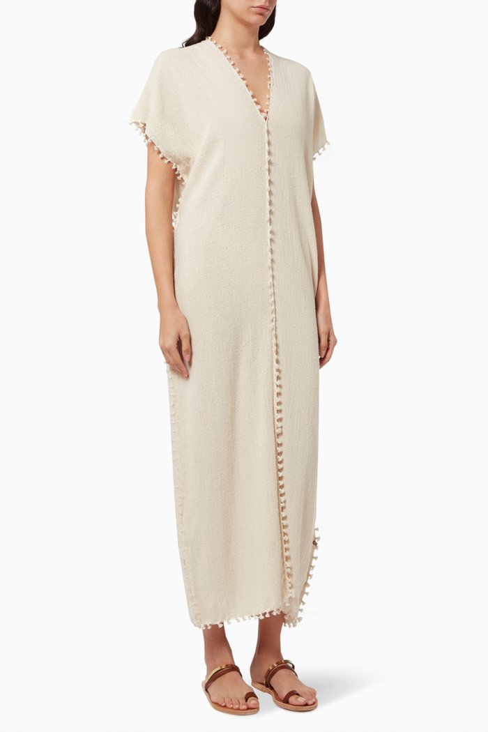 

Chaac Dress in Cotton Jute, White