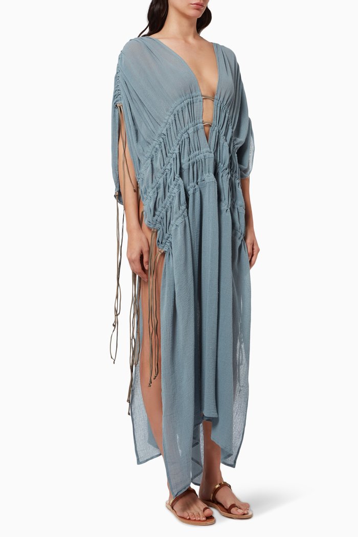 

Chulut Dress in Cotton Gauze, Blue