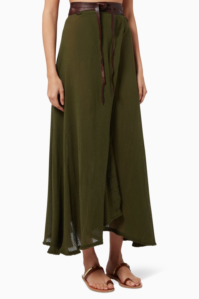 

Ayim Skirt in Cotton Gauze, Green
