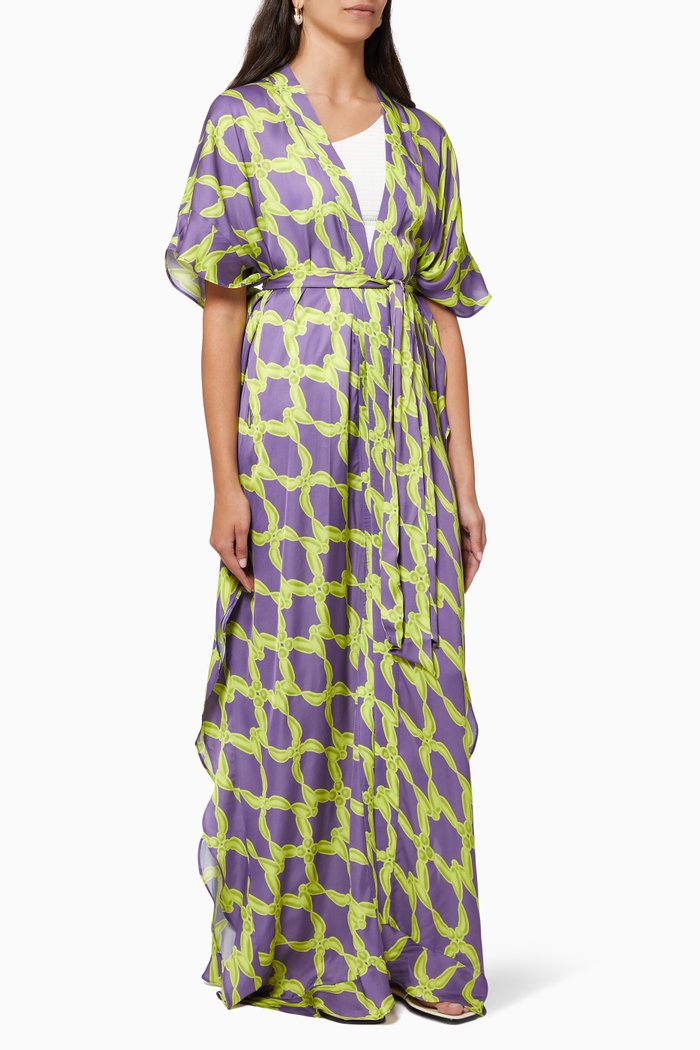

Liza Long Kimono in Viscose, Multicolour