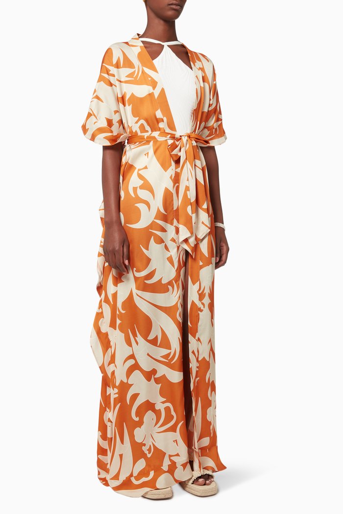 

Liza Long Kimono in Viscose, Orange