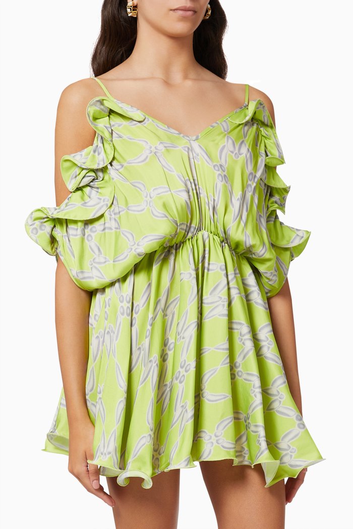 

Faith Mini Dress in Recycled Polyester, Yellow