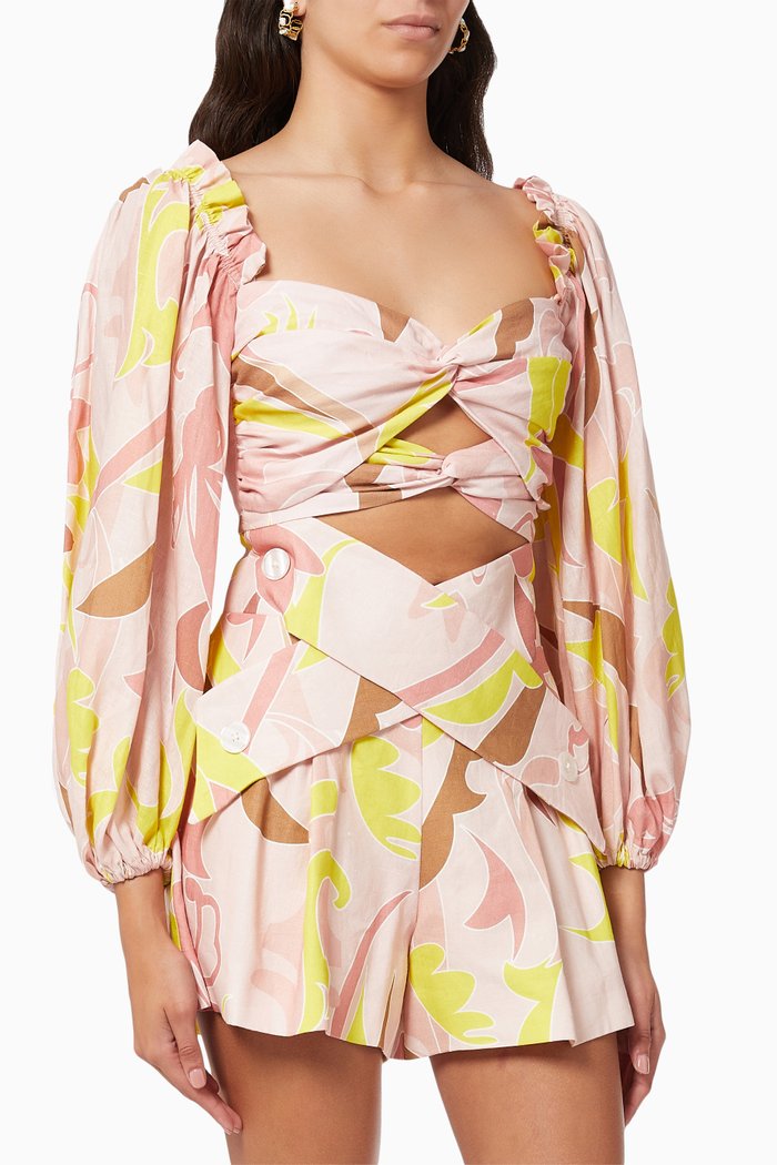 

Vanessa Blouse in Linen, Pink