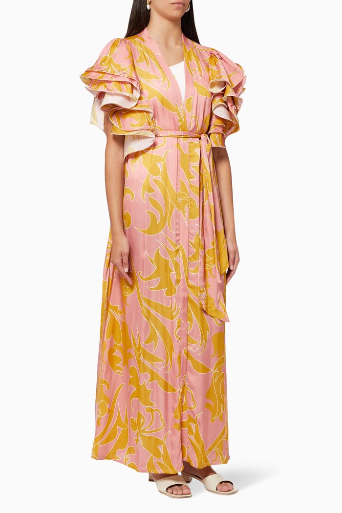 

Crystal Long Kimono in Viscose, Pink