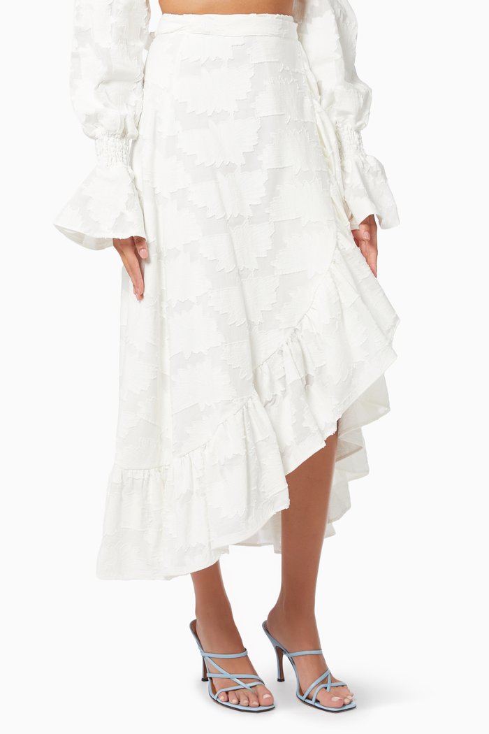Emma Long Skirt in Cotton, White