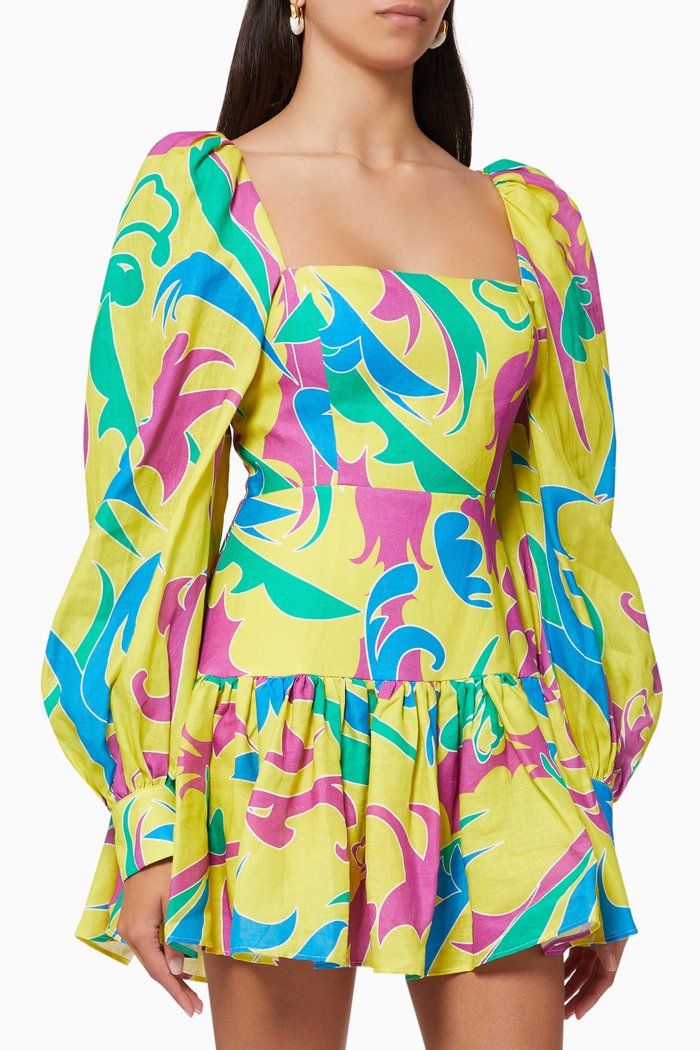 

Cloe Mini Dress in Linen, Multicolour