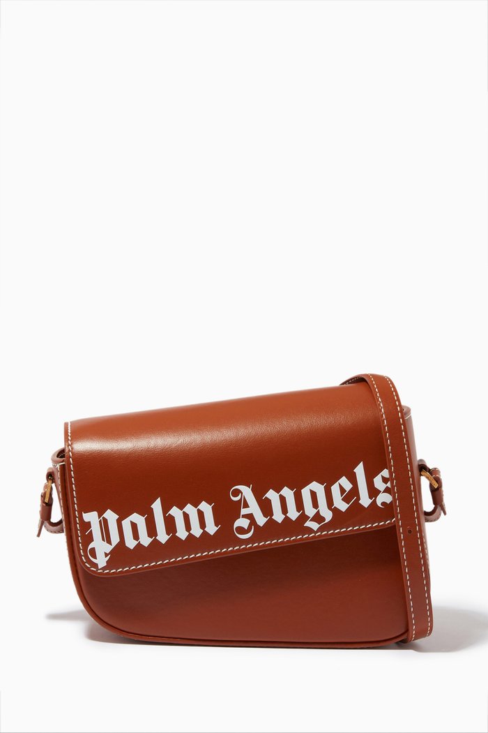 

Crash Logo Asymmetric Shoulder Bag in Leather, Brown