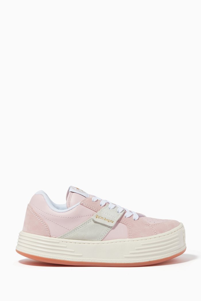 

Snow Low-top Sneakers in Leather & Suede, Pink