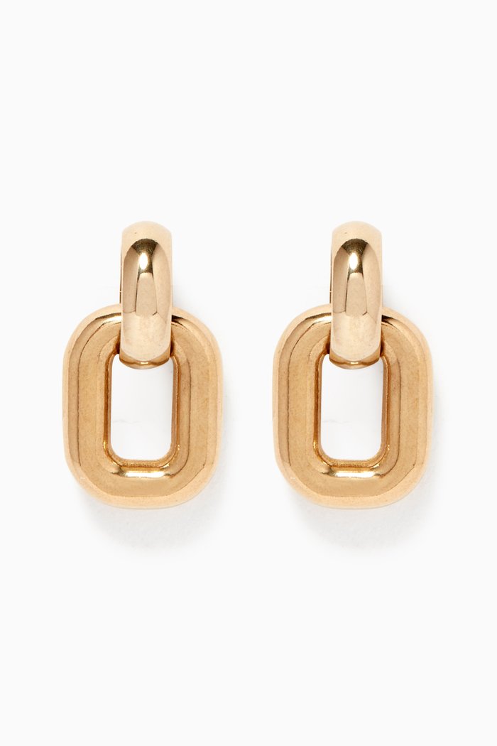 

Greca Earrings in Raw Brass, Gold