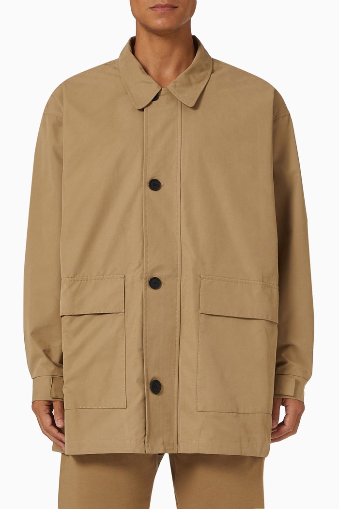 

Barn Oversized Jacket in Cotton Blend, Brown