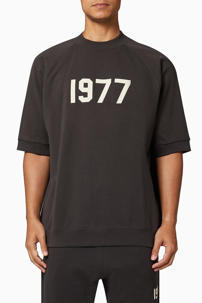 Short Sleeve Crewneck in Terry, Grey