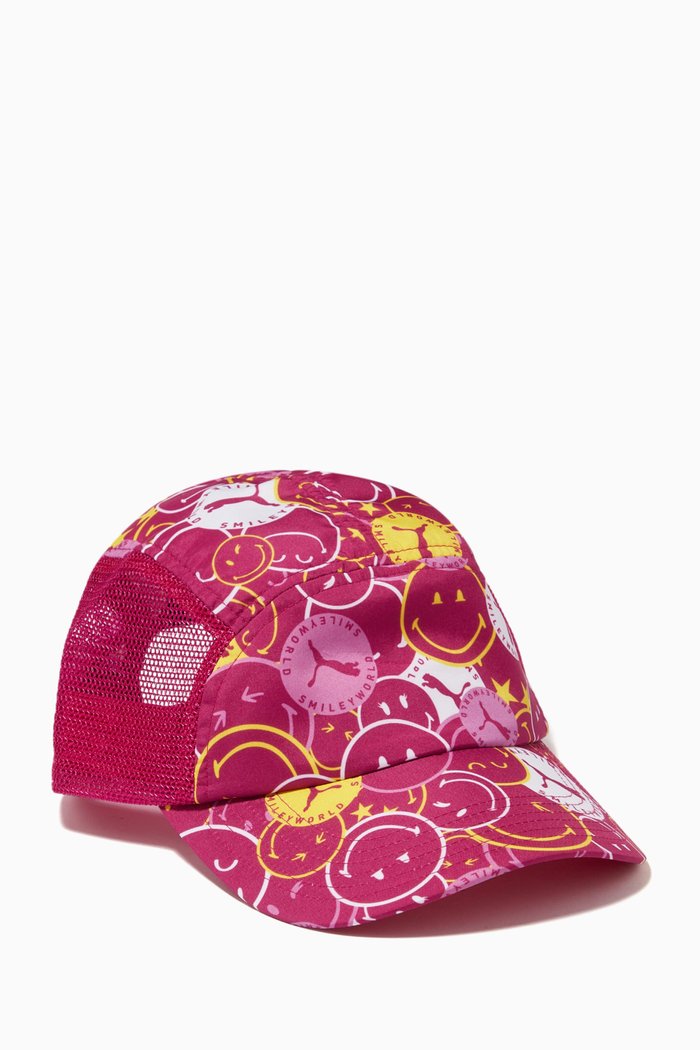

SMILEY 5 Panel Youth Cap in Recycled Fabric, Pink