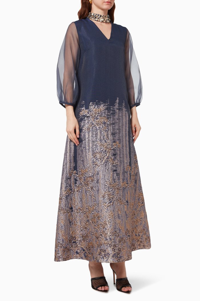 

Embellished Choker Kaftan, Blue