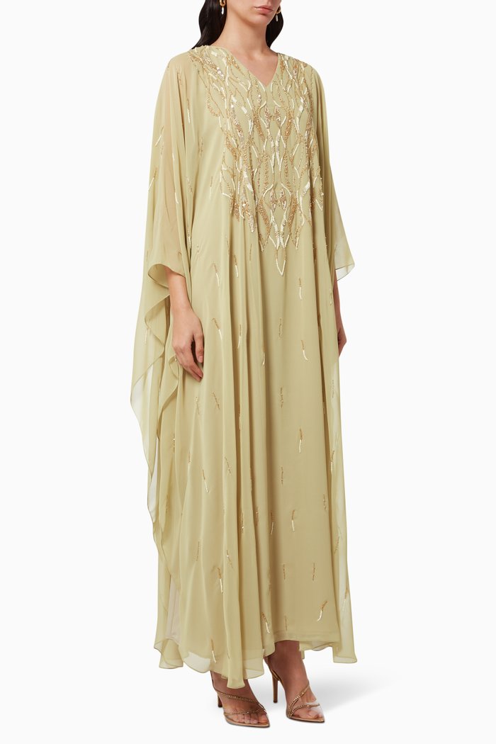 

Abstract Embroidery Kaftan, Green
