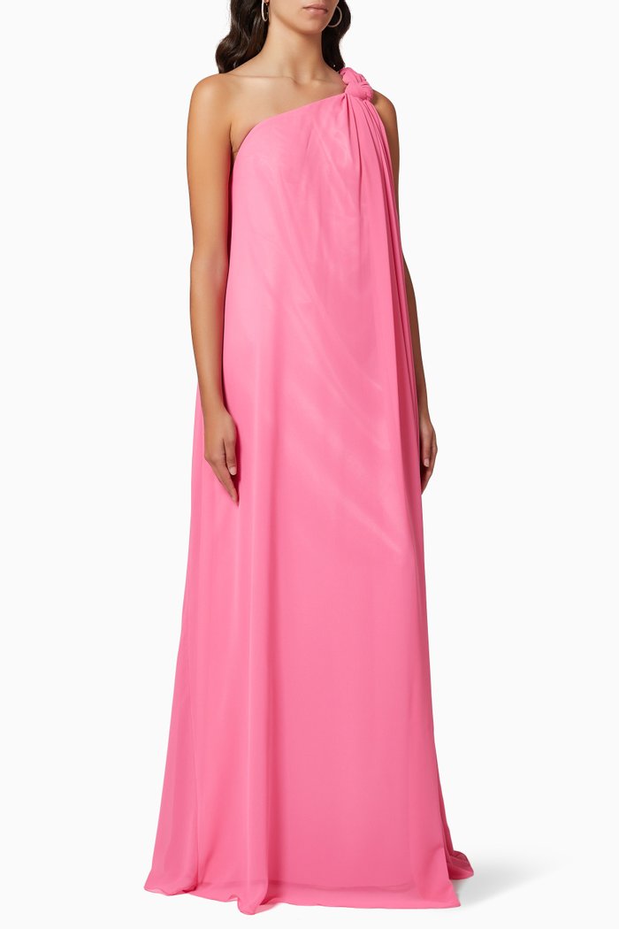 One Shoulder Relax Dress, Pink