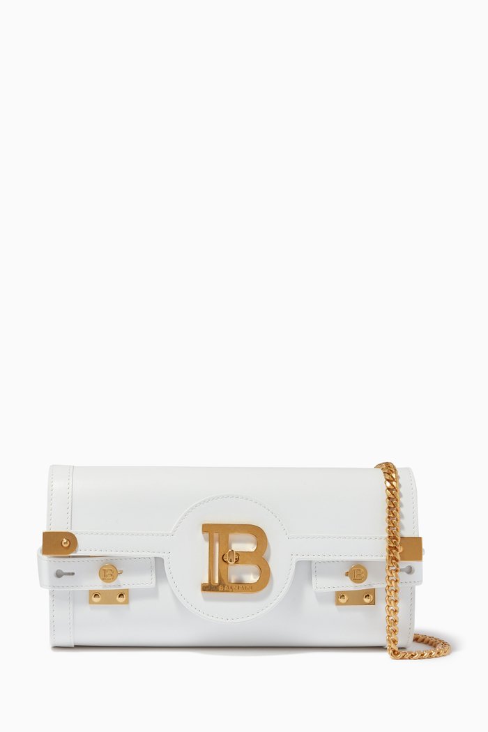 

B-Buzz 23 Clutch Bag in Smooth Leather, White