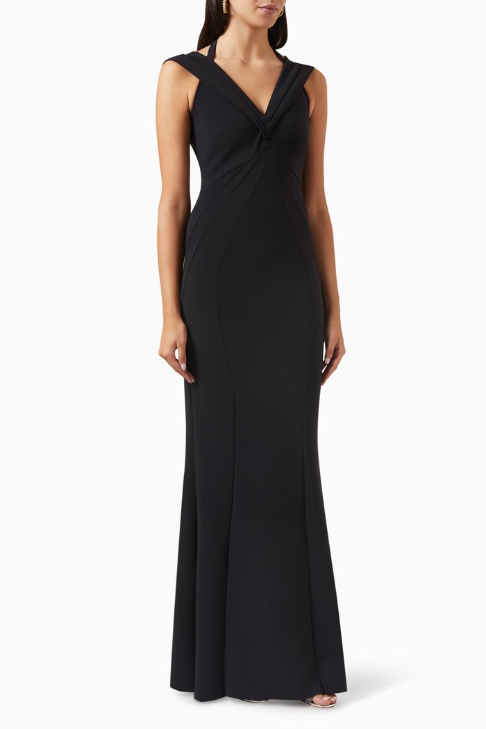 

Anunciacion Gown in Stretch Jersey, Black