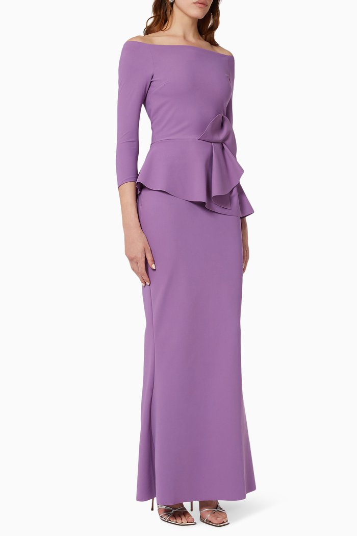

Shaiel Off-the-Shoulder Gown, Purple