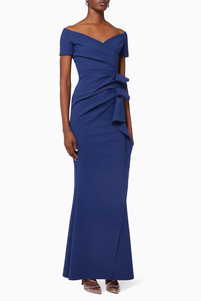 

Silveria Gown in Stretch Crepe, Blue