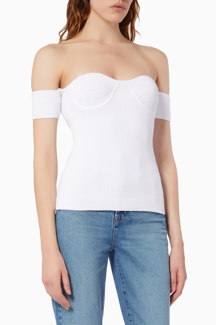 

Contour Top in Ribbed Viscose, White