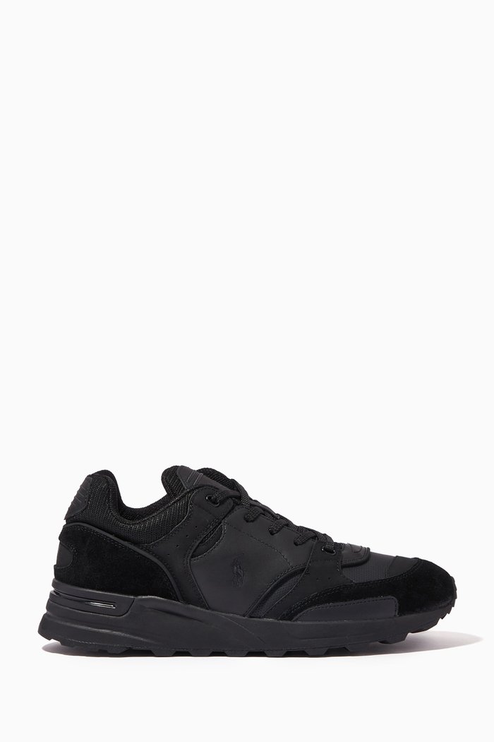 

Trackster 200 Trainers in Leather & Mesh, Black