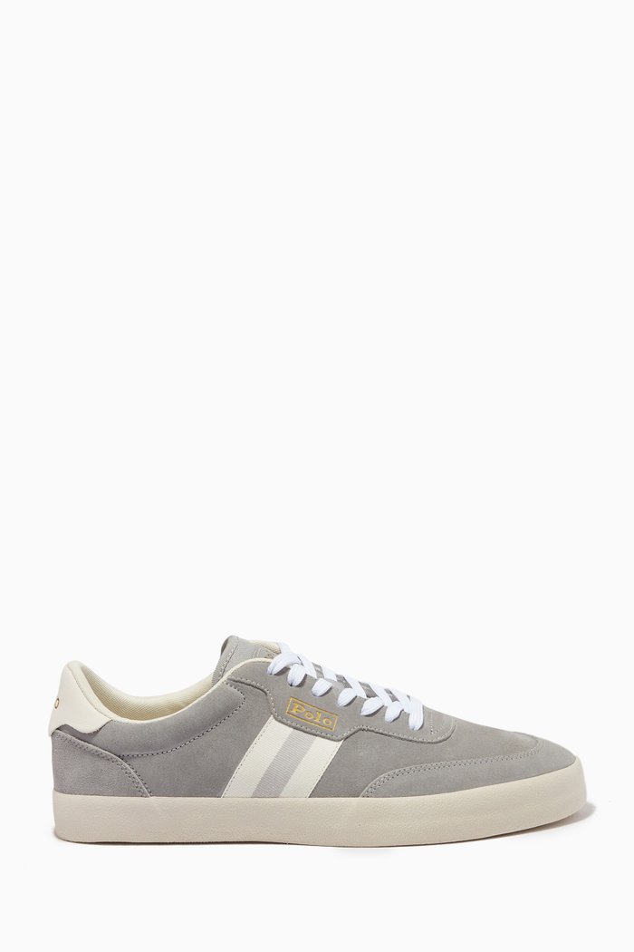 

Court Striped Sneakers in Suede, Grey