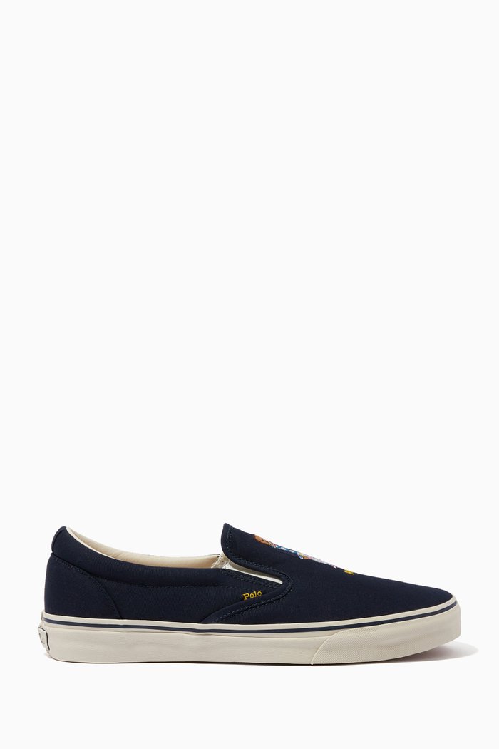

Polo Bear Plimsolls in Canvas, Blue