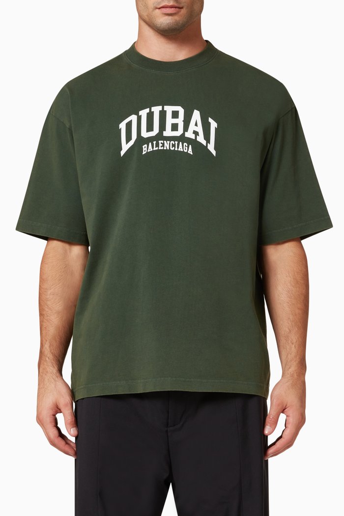 

Dubai Medium Fit T-shirt in Cotton Jersey, Green