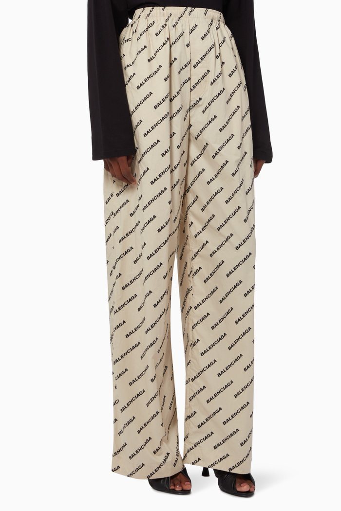 

Year of the Tiger Typo Pyjama Pants in Cotton Poplin, Neutral